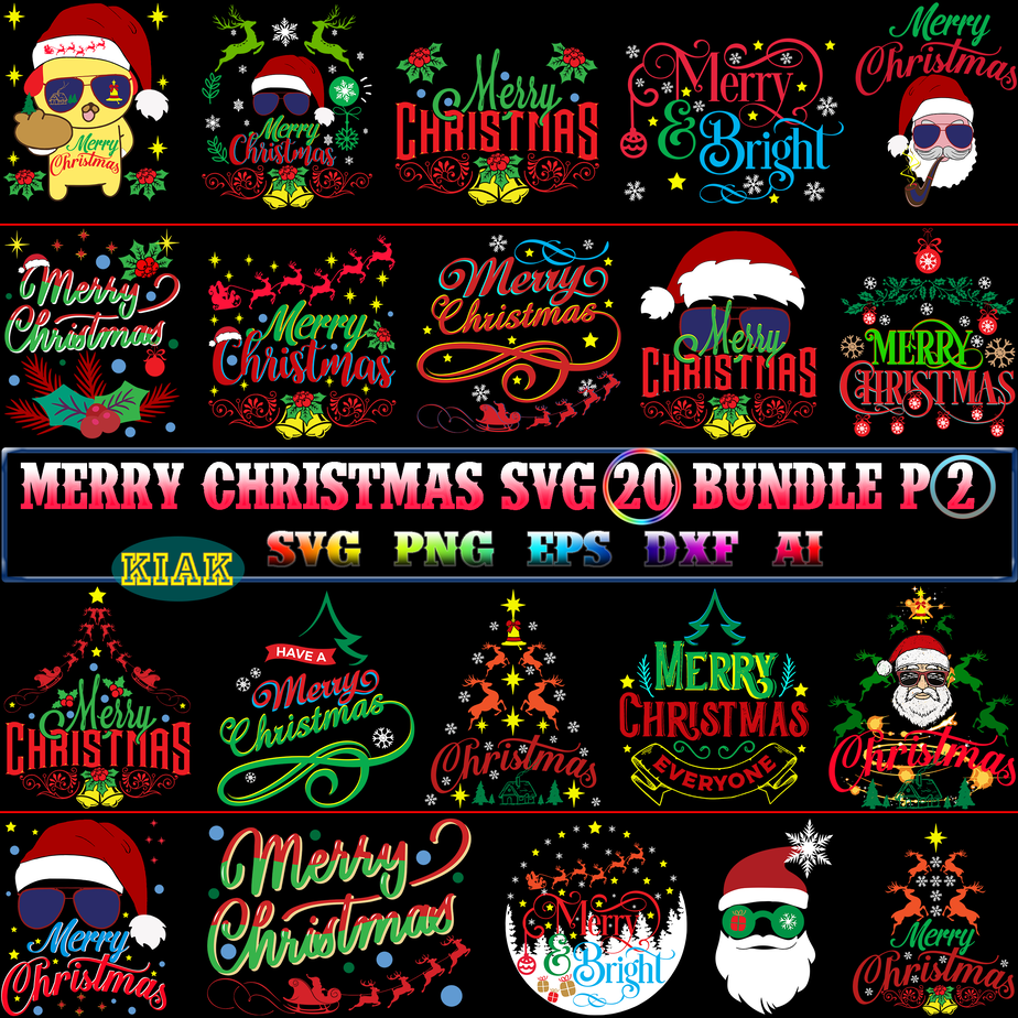 Merry Christmas SVG 20 Bundle Part 2, Christmas Bundle, Christmas ...