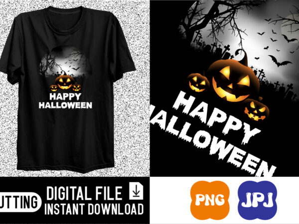 Happy halloween pumpkin shirt print template graphic t shirt