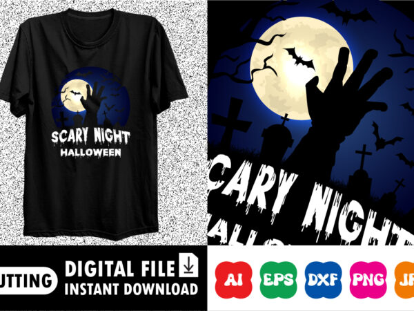 Scary night halloween shirt print template t shirt template vector