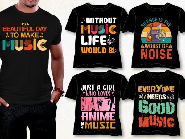 Music t-shirt design bundle