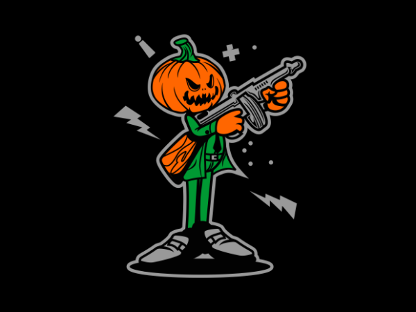 Pumpkin mob party t shirt illustration