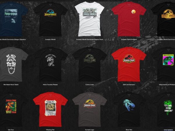 15 jurassicpark png t-shirt designs bundle for commercial use part 2