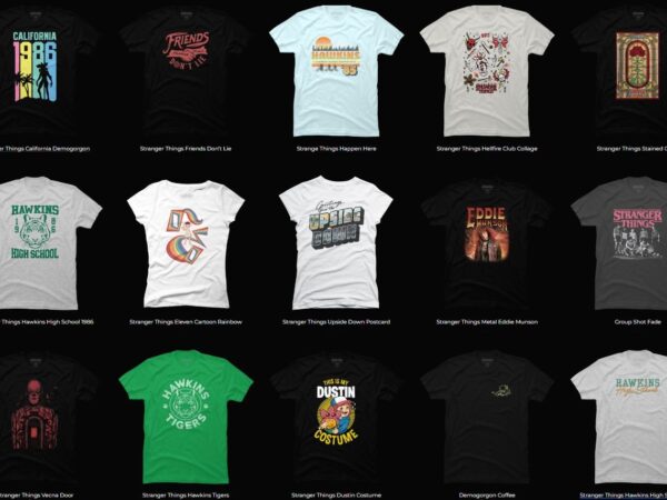 15 strangerthings png t-shirt designs bundle for commercial use part 2