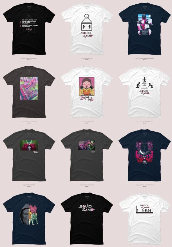 12 Squid Game PNG T-shirt Designs Bundle For Commercial Use Part 2