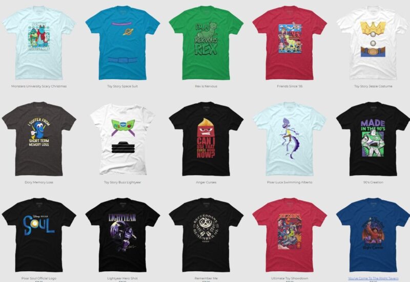 15 Pixar PNG T-shirt Designs Bundle For Commercial Use Part 2
