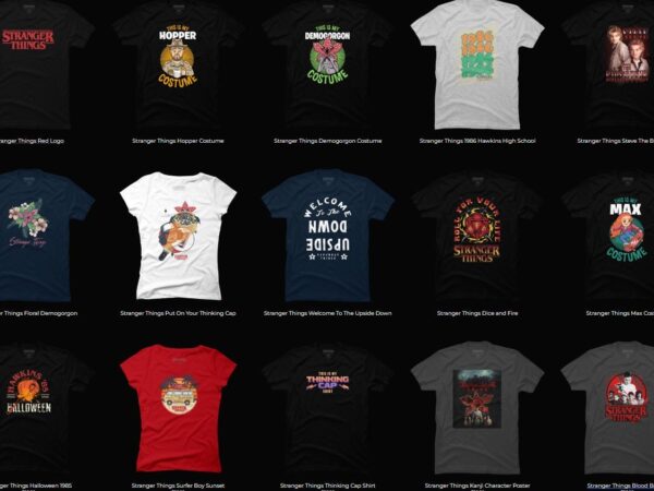 15 strangerthings png t-shirt designs bundle for commercial use part 3