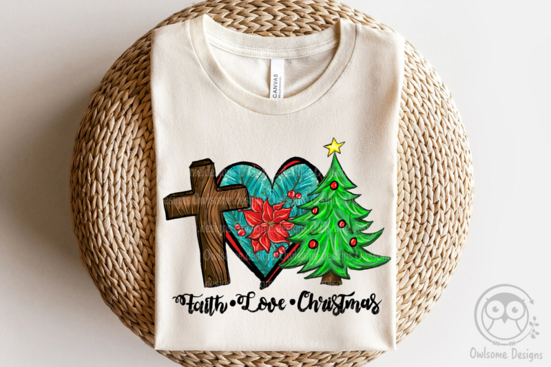 Peace Love Christmas Sublimation Design