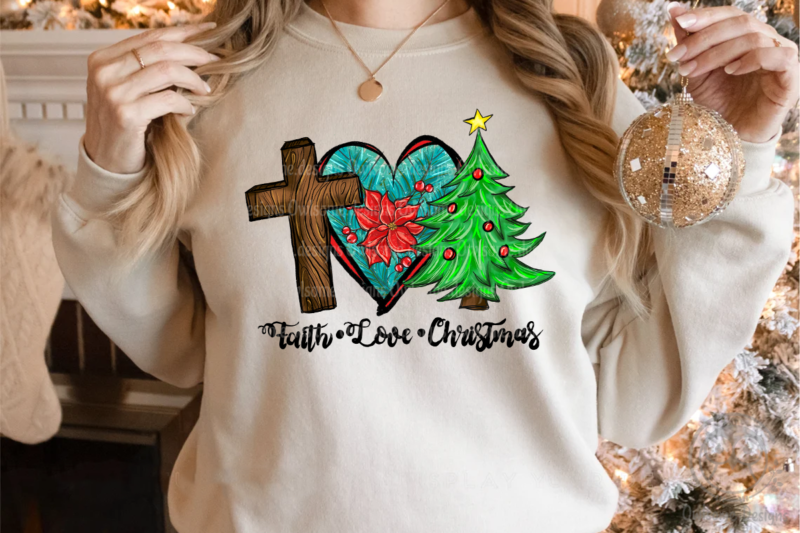 Peace Love Christmas Sublimation Design