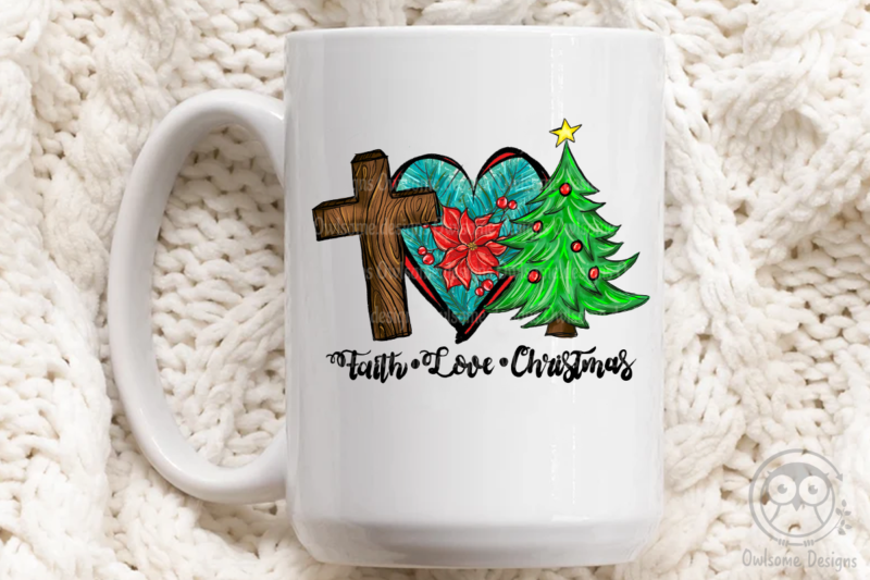 Peace Love Christmas Sublimation Design