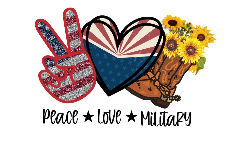 Peace Love Military Sublimation T-shirt design - Buy t-shirt designs