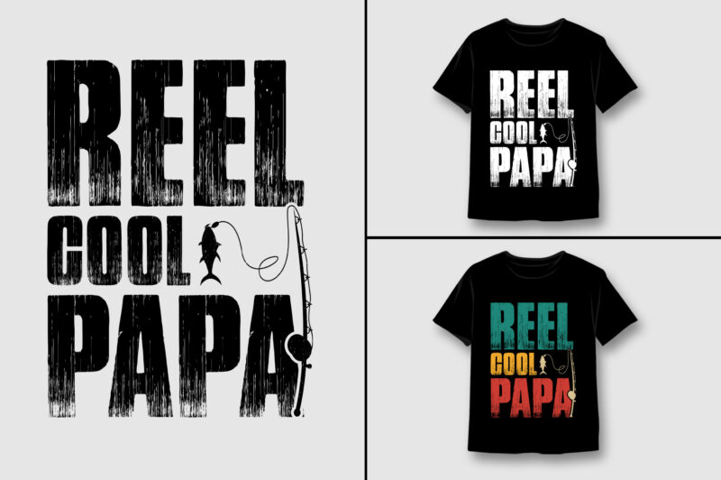 Premium Vector  Reel cool papa tshirt designs