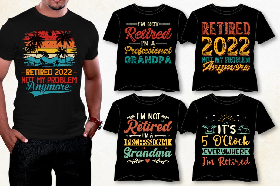 Retired T-Shirt Design Bundle,retirement shirts for woman, retired ...