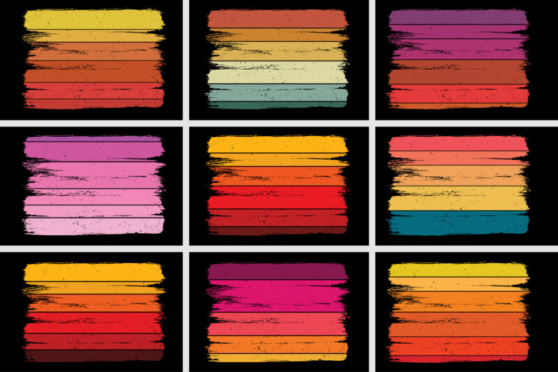 Retro Vintage Sunset T-Shirt Design Background Vector Bundle