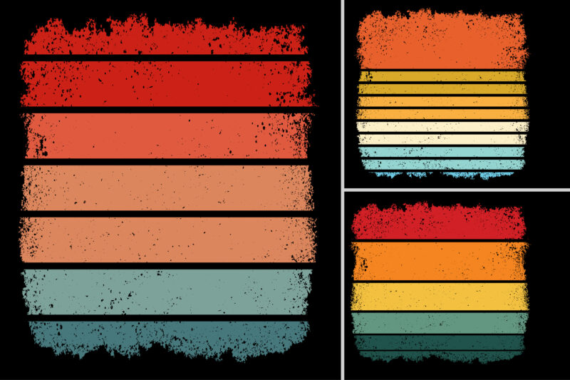 Retro Vintage Sunset T-Shirt Design Background Vector Bundle