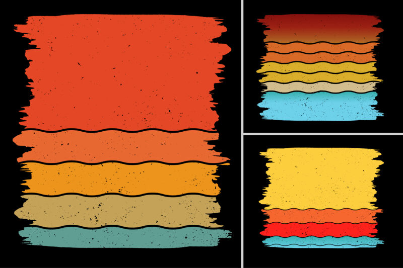 Sunset Retro Vintage T-Shirt Design Background Vector Bundle