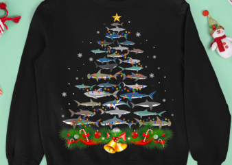 shark christmas tree shirt