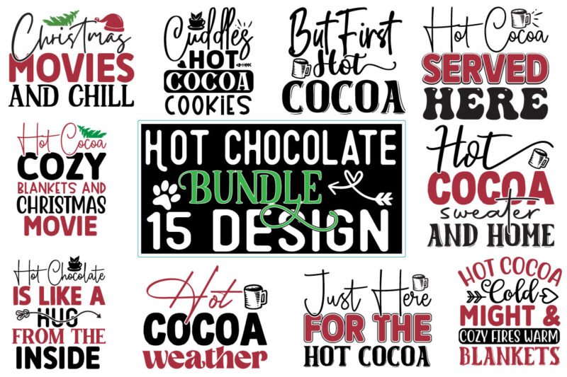 Hot Chocolate SVG Design Bundle