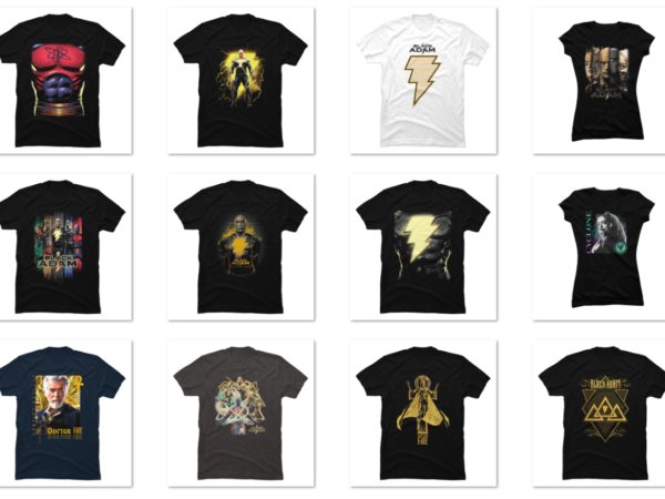 13 black adam png t-shirt designs bundle for commercial use part 1