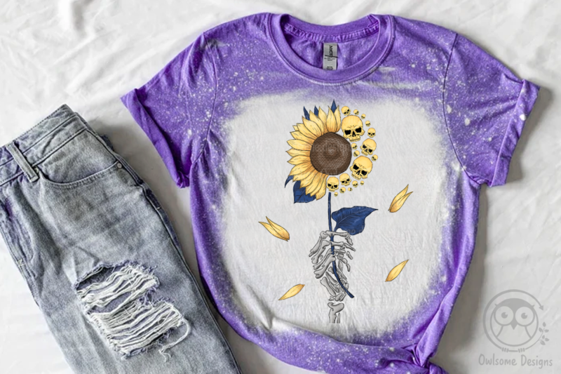 Skeleton Sunflower Sublimation Design