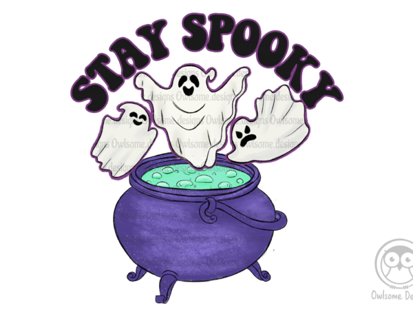 Stay spooky halloween sublimation t shirt template vector