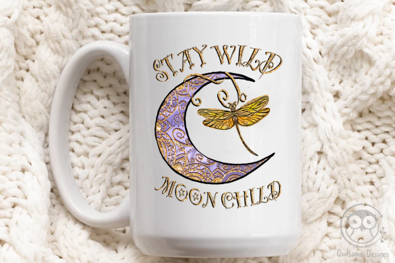 Stay Wild Moon Child Dragonfly PNG