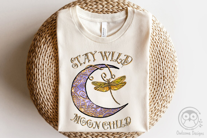 Stay Wild Moon Child Dragonfly PNG