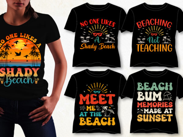 Summer beach t-shirt design bundle