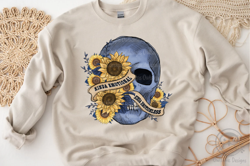 Sunflower Skull Emotional Sublimation Design