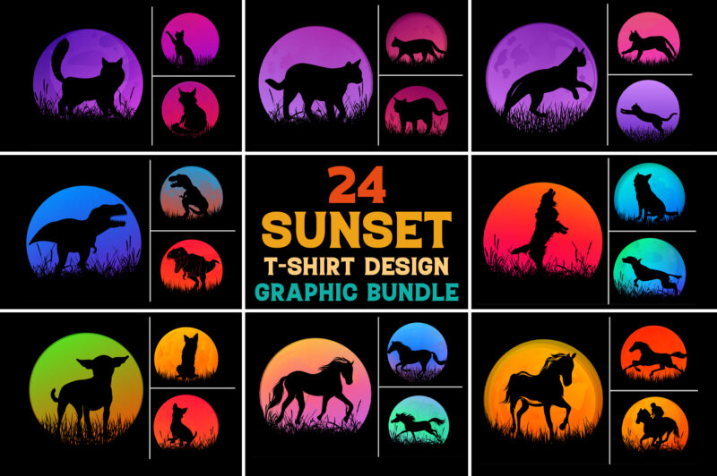 Sunset Graphic Background for T-Shirt Design