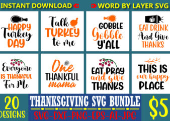 Thanksgiving svg bundle, Fall svg, Thankful svg, Give Thanks svg, Cut Files, SVG, DXF, PNG, Cricut, Silhouette, Thanks + Giving svg, thanks svg, thanksgiving svg, svgs for cricut design space,