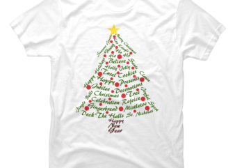 Typography Christmas Tree - Buy t-shirt designs