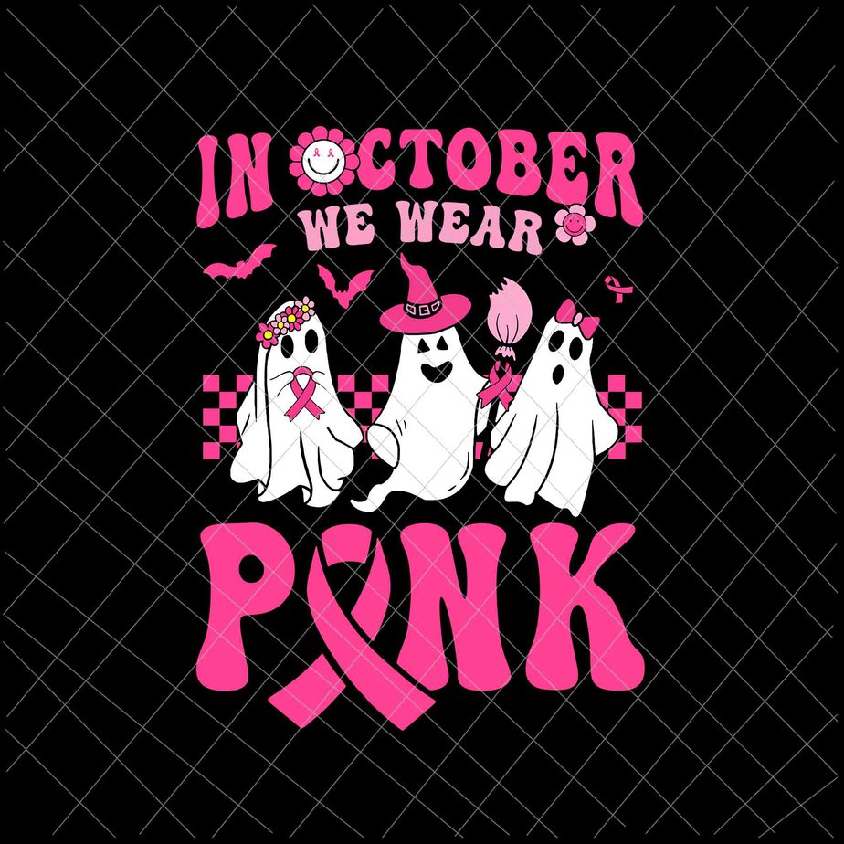 In October We Wear Pink Cute Cat Breast Cancer Awareness Shirt, Halloween  Candy Jar Ideas