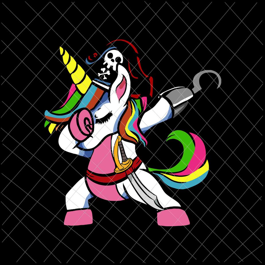 Funny Halloween Dabbing Cute Pirate Unicorn Svg, Unicorn Halloween Svg