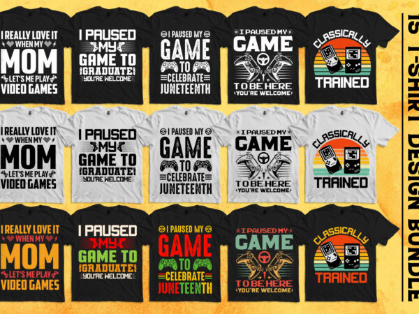 Video game t-shirt design bundle