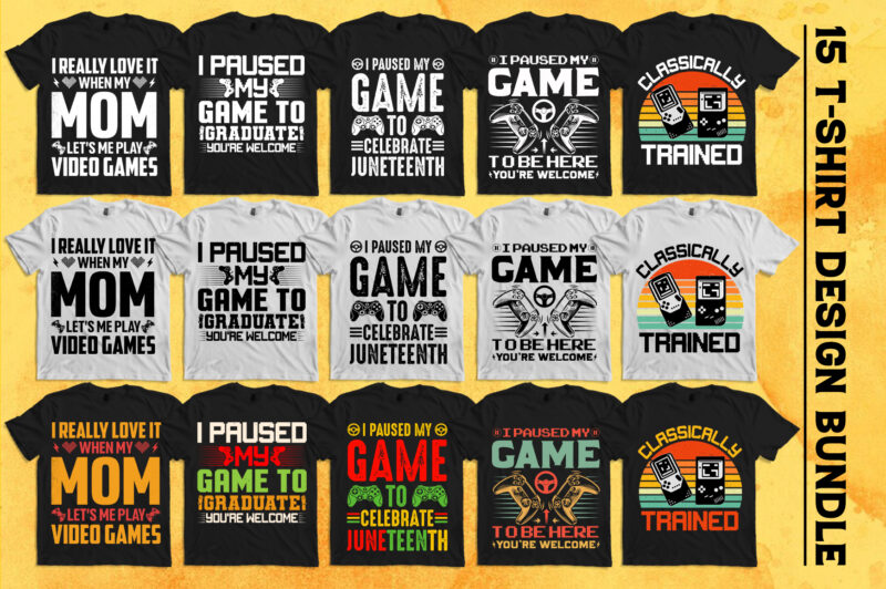 Video Game T-Shirt Design Bundle