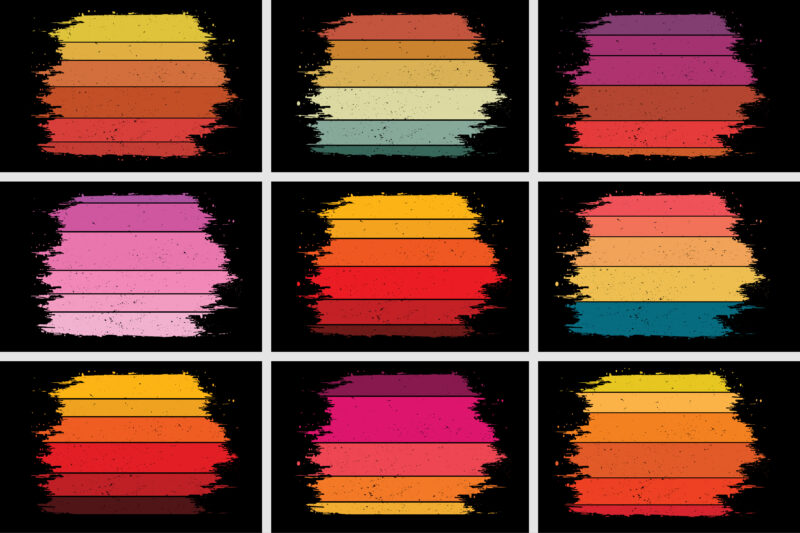 Retro Vintage Sunset T-Shirt Design Background Vector Bundle