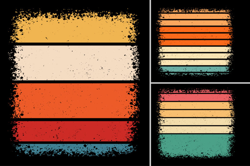 Retro Vintage Sunset T-Shirt Design Background Vector Bundle