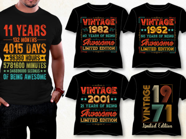 Vintage t-shirt design bundle