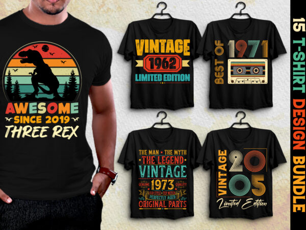 Vintage t-shirt design bundle