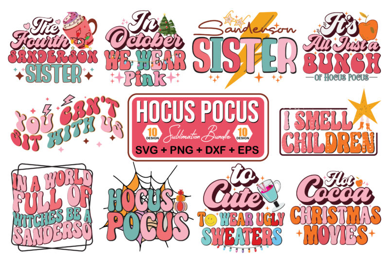 Hocus Pocus Sublimation Design Bundle