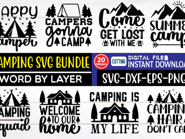 Welcome Campsite - Time Wasted - Camping Bucket SVG