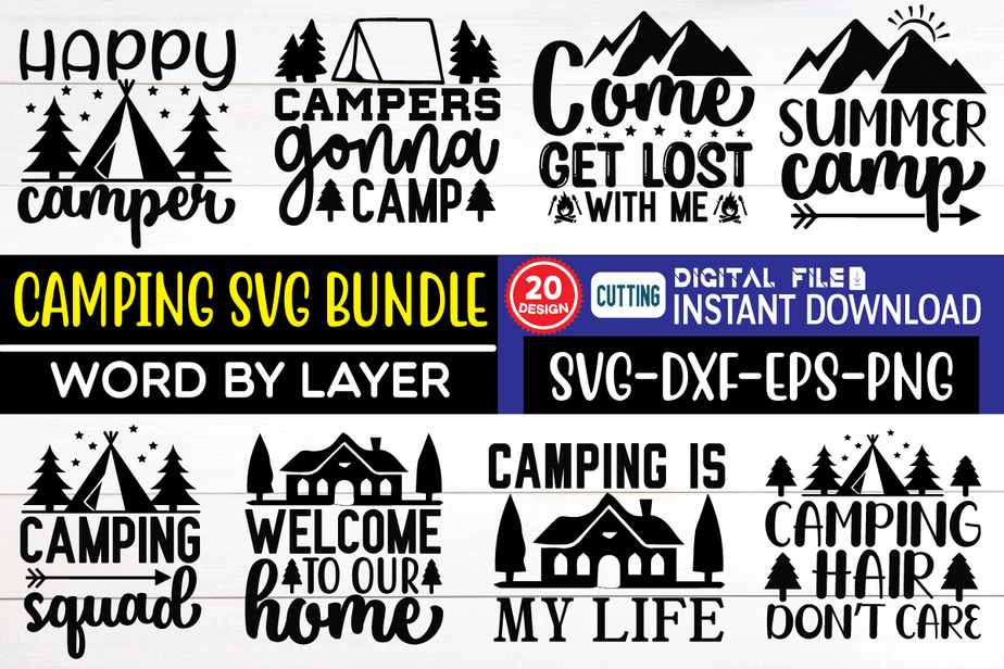 Camping Bucket, Camping Bucket Svg, Camping Bucket Bundle, LED Bucket Svg,  Campfire, Campfire Svg, Campground, Campground Svg, Firepit