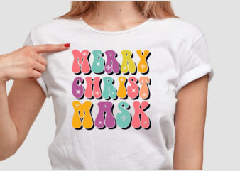 MERRY CHRIST MASK COLORFUL T SHIRT DESIGN