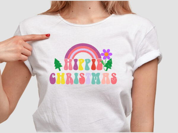 Hippie christmas t shirt design