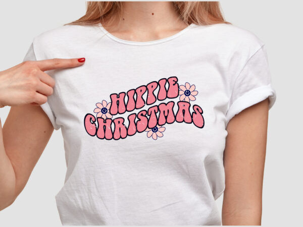 Hippie christmas t shirt design