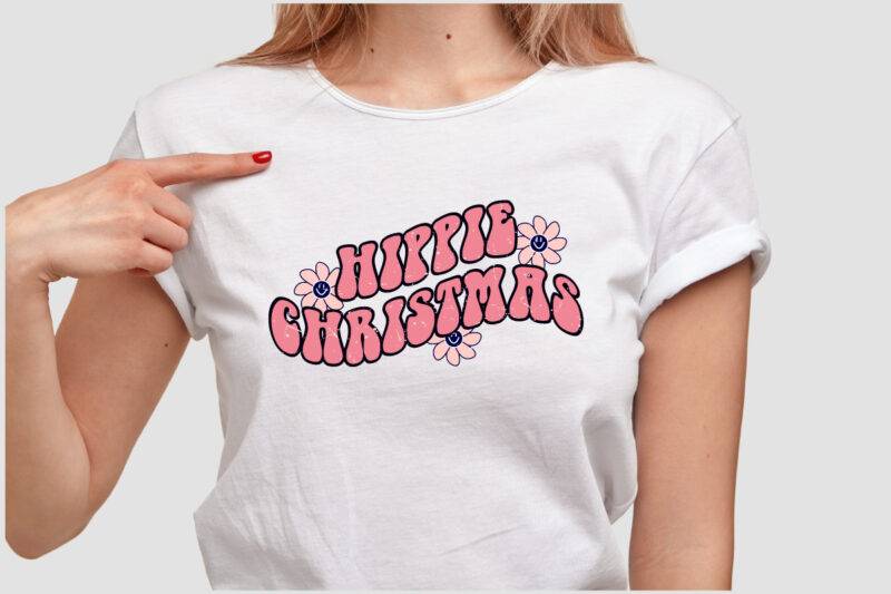 HIPPIE CHRISTMAS T SHIRT DESIGN