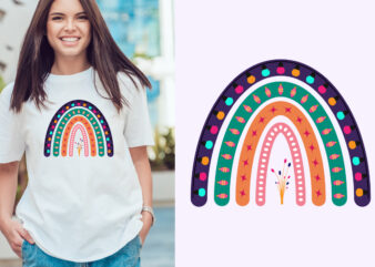 christmas rainbow t shirt vector file