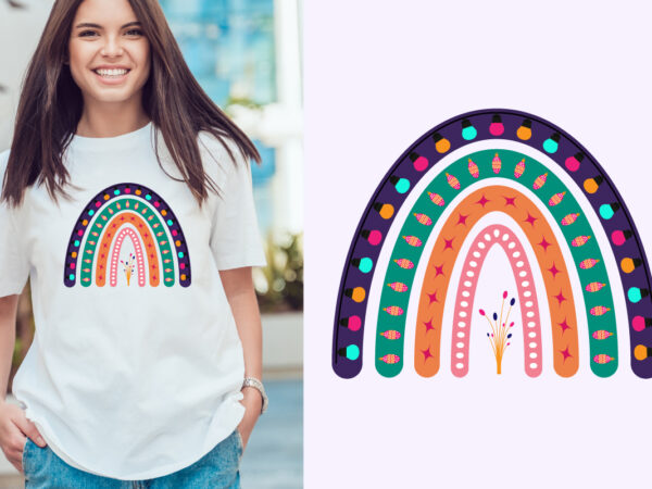 Christmas rainbow t shirt vector file