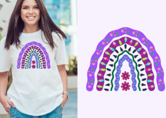 christmas rainbow t shirt vector file