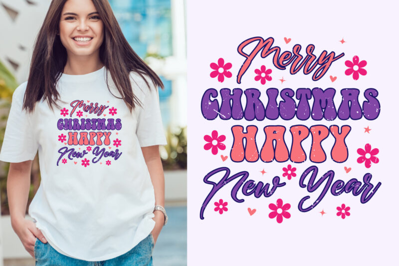 merry christmas happy new year Christmas typography. Christmas craft for merchandise. Winter designs. Christmas t shirt designs